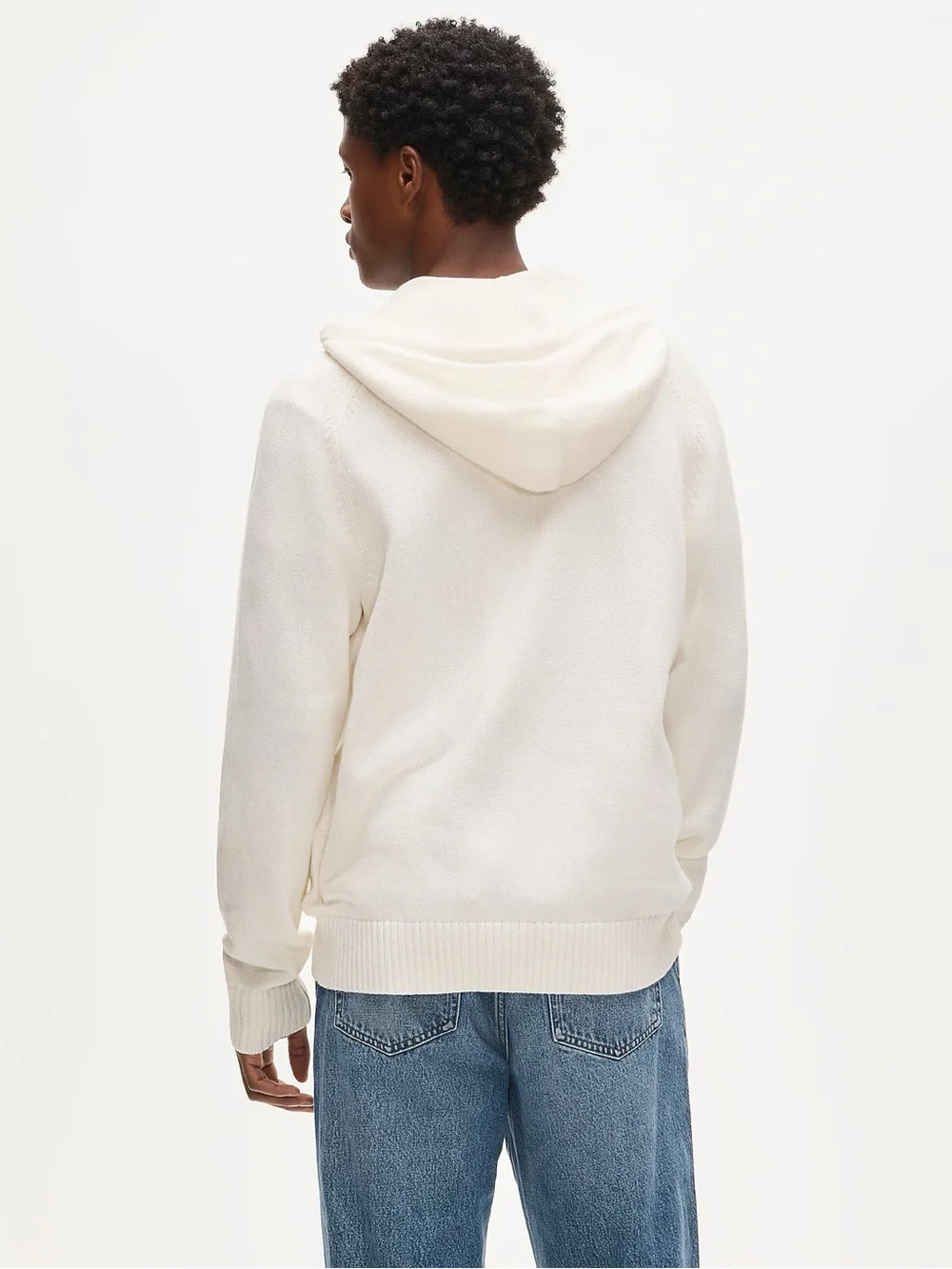 J. CREW Heritage cotton hooded full-zip sweater in Ivory Size S NWT $128 CT606